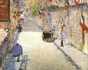 Edouard Manet Rue Mosnier with Flags oil